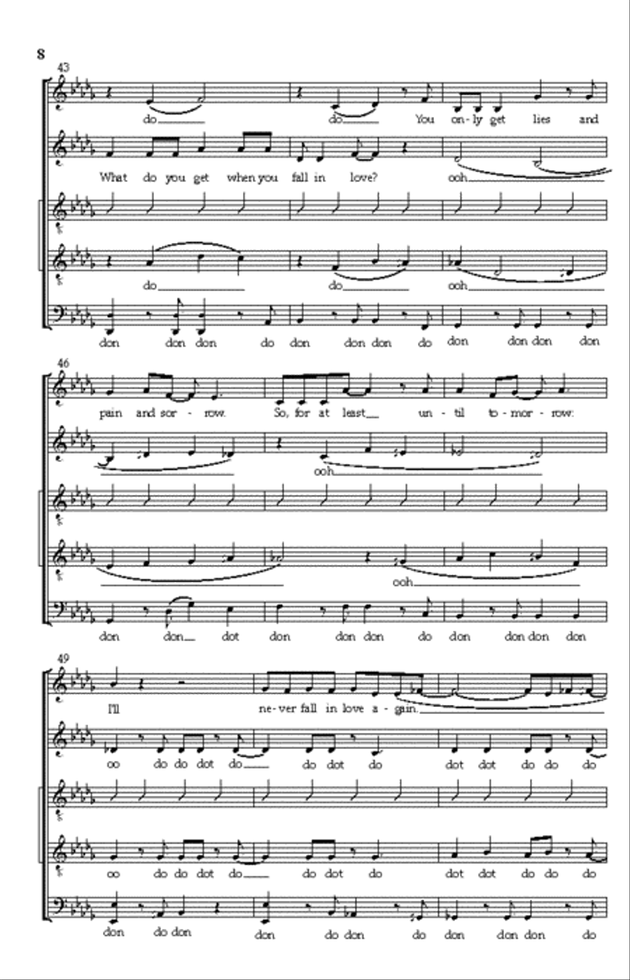 I'll Never Fall in Love Again Choir scores gallery preview page 7