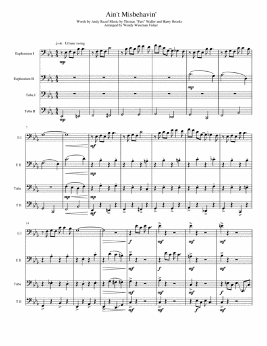 Ain't Misbehavin' Brass Ensemble scores gallery preview page 1
