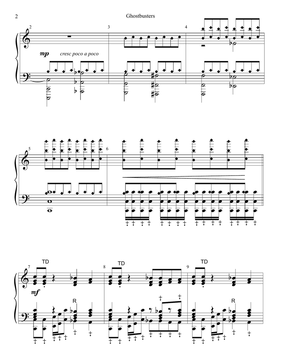Ghostbusters Handbell Choir scores gallery preview page 3