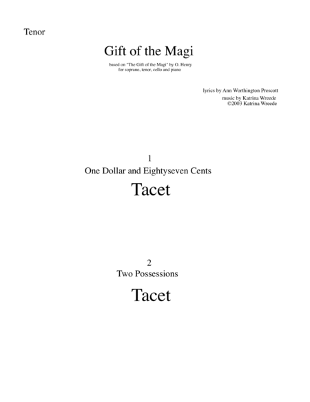 Gift of the Magi- parts