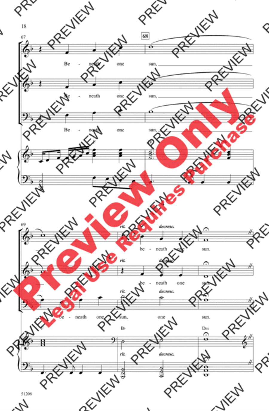 Beneath One Sun 3-Part scores gallery preview page 18