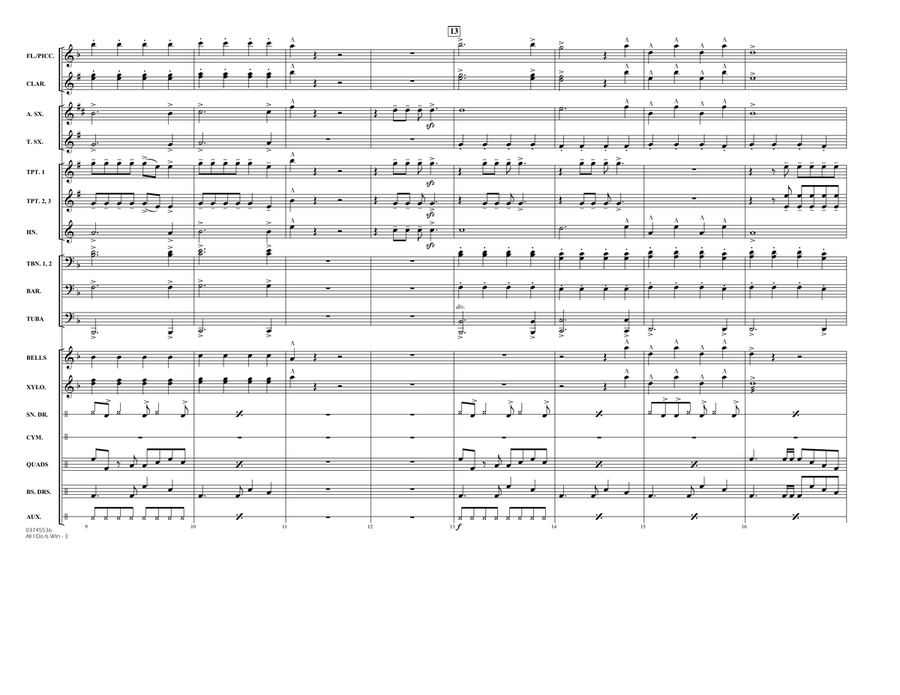 All I Do Is Win - Full Score Marching Band scores gallery preview page 3