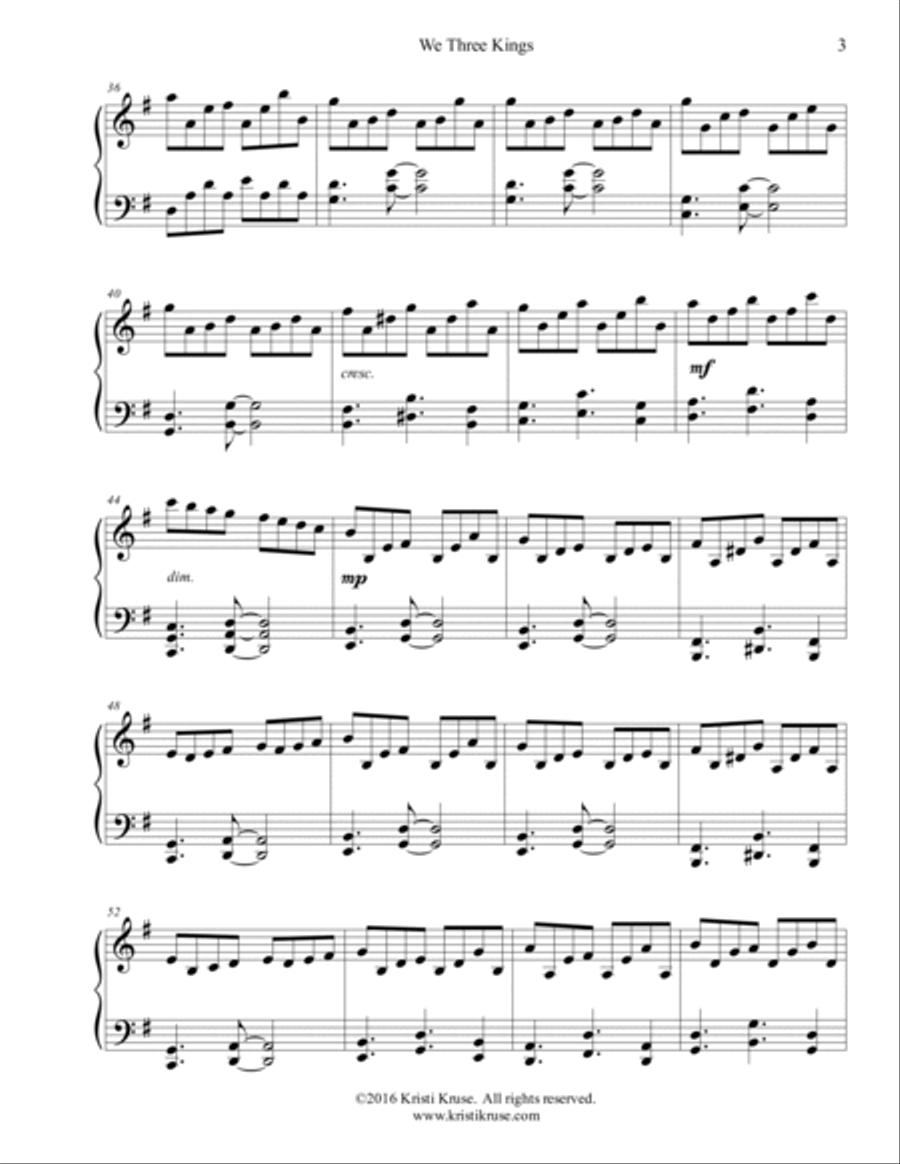 We Three Kings Piano Solo Piano Solo scores gallery preview page 4