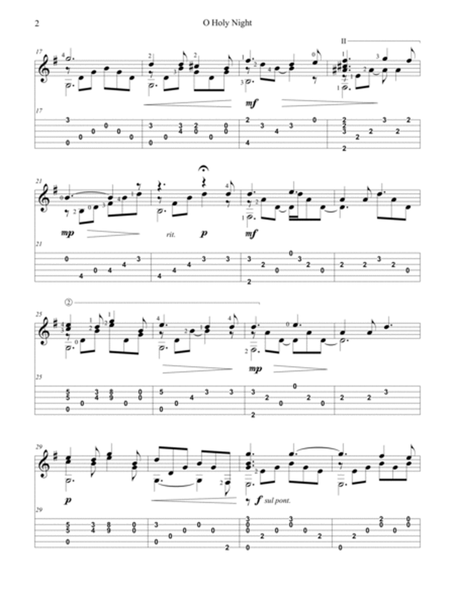"O Holy Night" for solo classical fingerstyle guitar (+TAB) image number null
