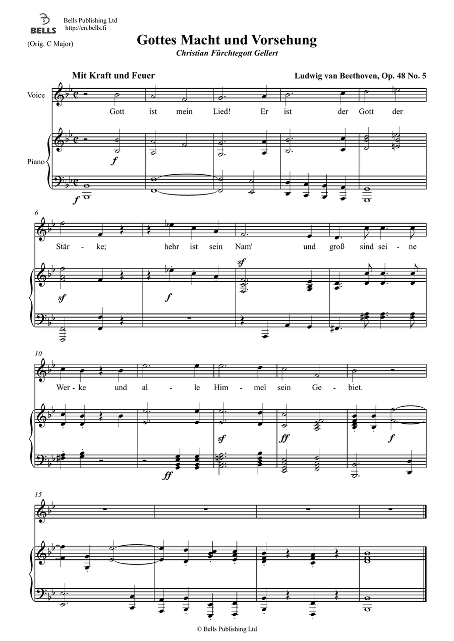 Gottes Macht und Vorsehung, Op. 48 No. 5 (B-flat Major)
