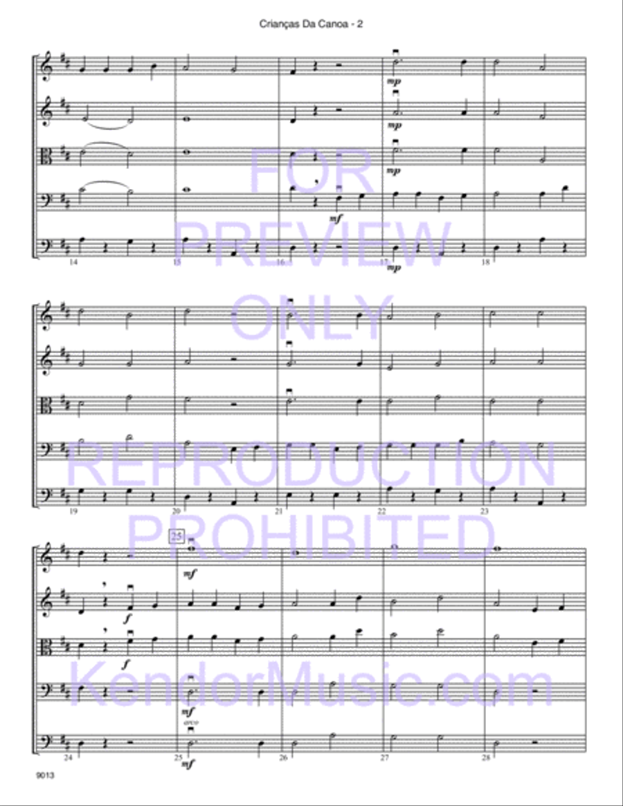 Criancas Da Canoa (Canoe Children) (Full Score) String Orchestra scores gallery preview page 3