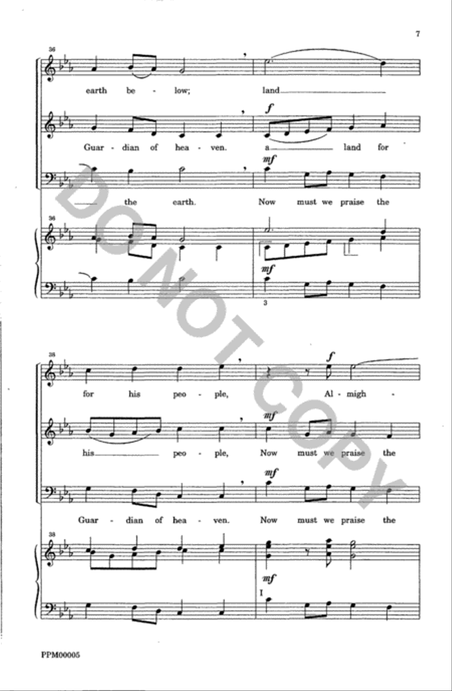 Three Celtic Prayers - III. Caedmon's Hymn 3-Part scores gallery preview page 8