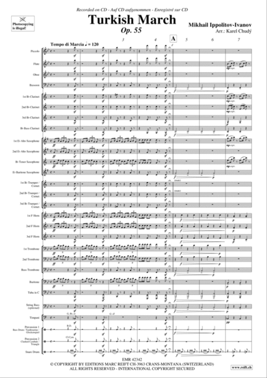 Turkish March Concert Band scores gallery preview page 3