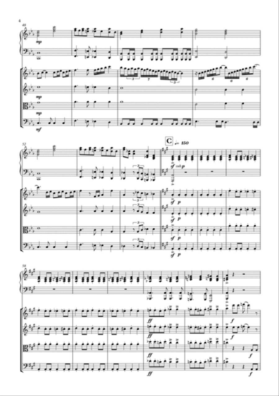 Bohemian Rhapsody Piano Quintet scores gallery preview page 4