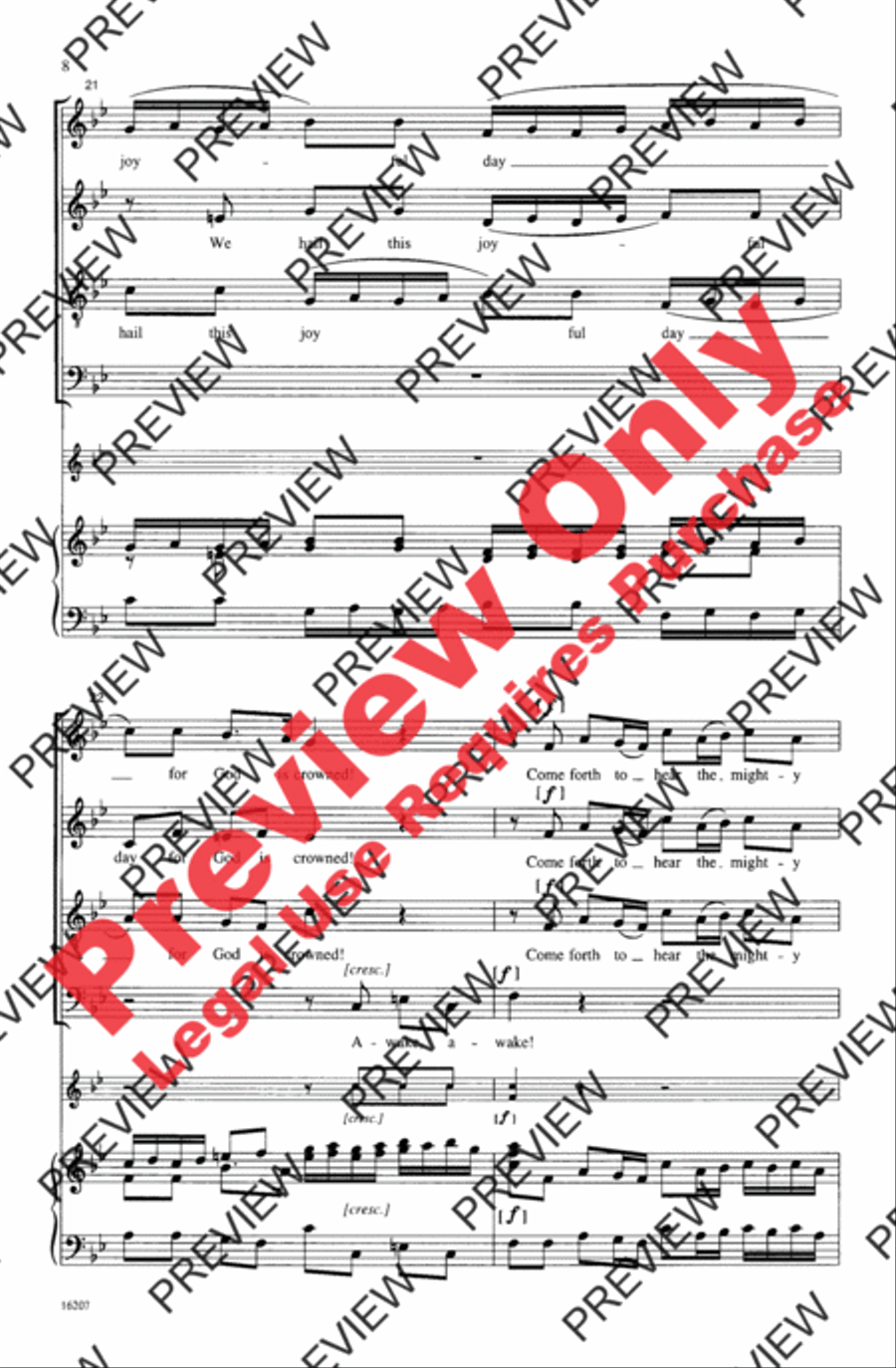 Awake the Trumpet's Lofty Sound 4-Part scores gallery preview page 8