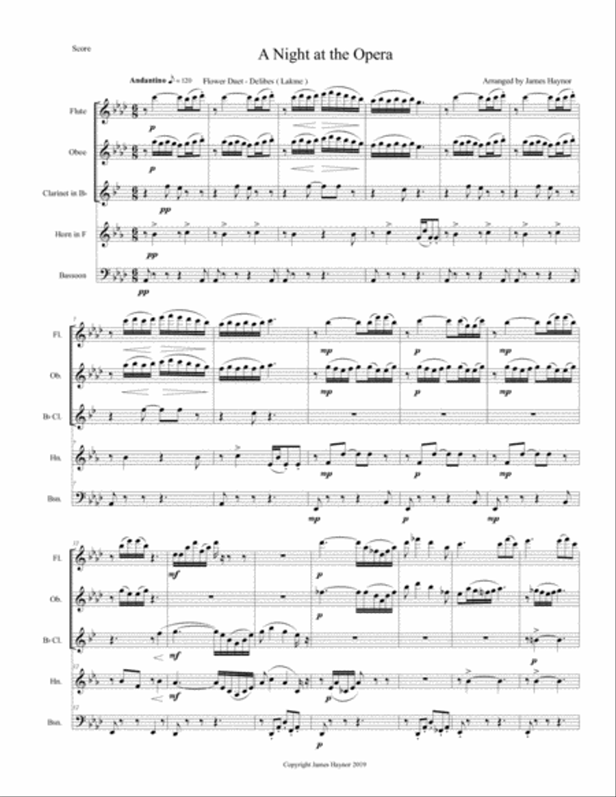 A Night at the Opera for Woodwind Quintet Woodwind Quintet scores gallery preview page 3
