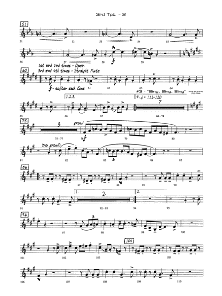 A Salute to Benny Goodman: 3rd B-flat Trumpet Jazz Ensemble scores gallery preview page 2