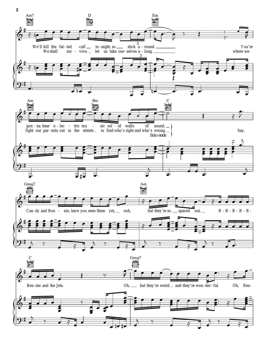 Bennie And The Jets Acoustic Guitar scores gallery preview page 2