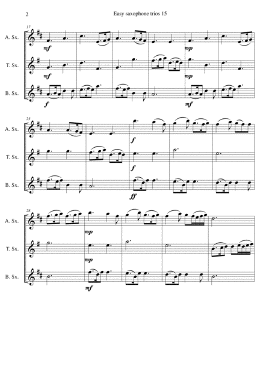 The Skye Boat Song (Speed bonny boat) for saxophone trio Woodwind Trio scores gallery preview page 2