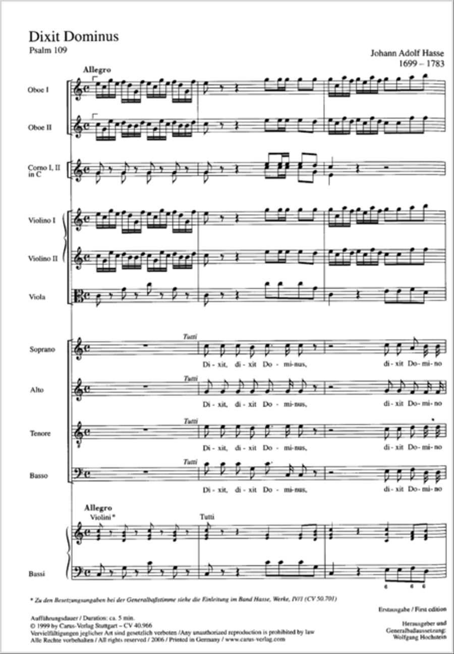 Dixit Dominus (The Lord said unto my Lord) 4-Part scores gallery preview page 2