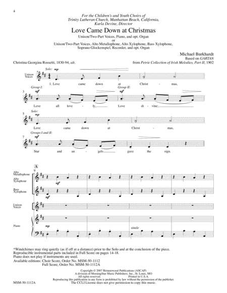 Love Came Down at Christmas (Downloadable Full Score and Parts) image number null