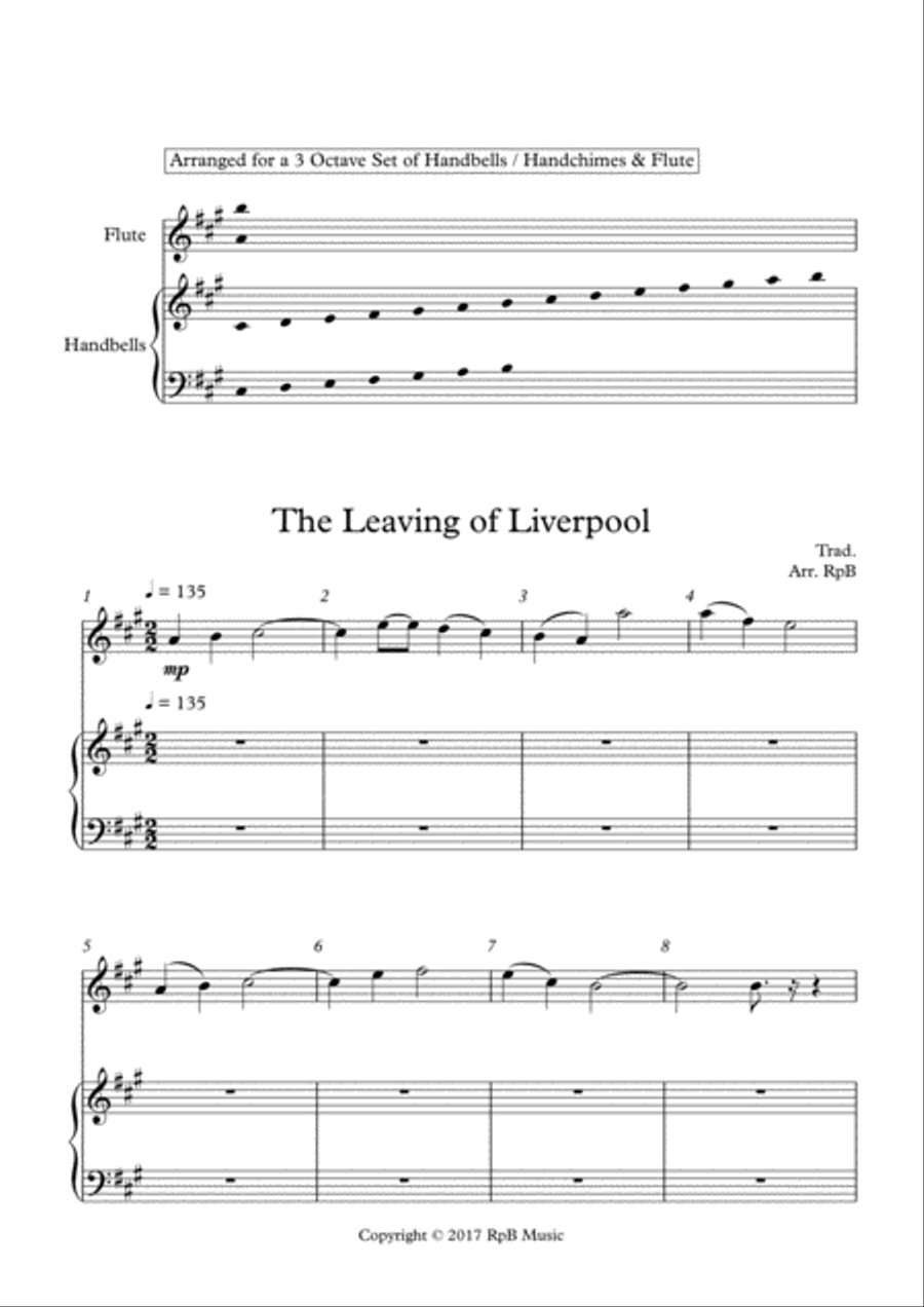 The Leaving of LIverpool Handbell Choir scores gallery preview page 2