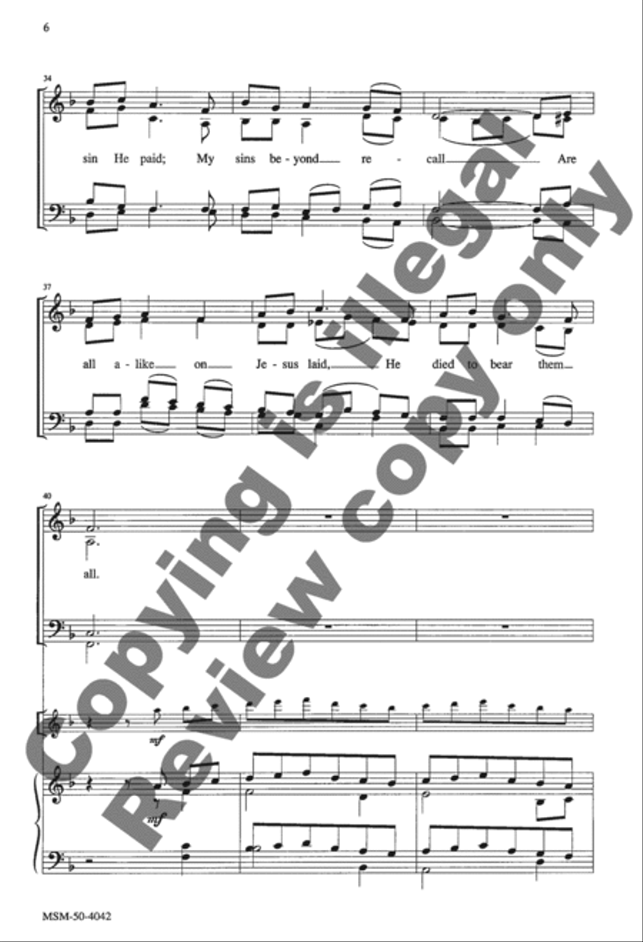 The Love of Christ, Who Died for Me 4-Part scores gallery preview page 6