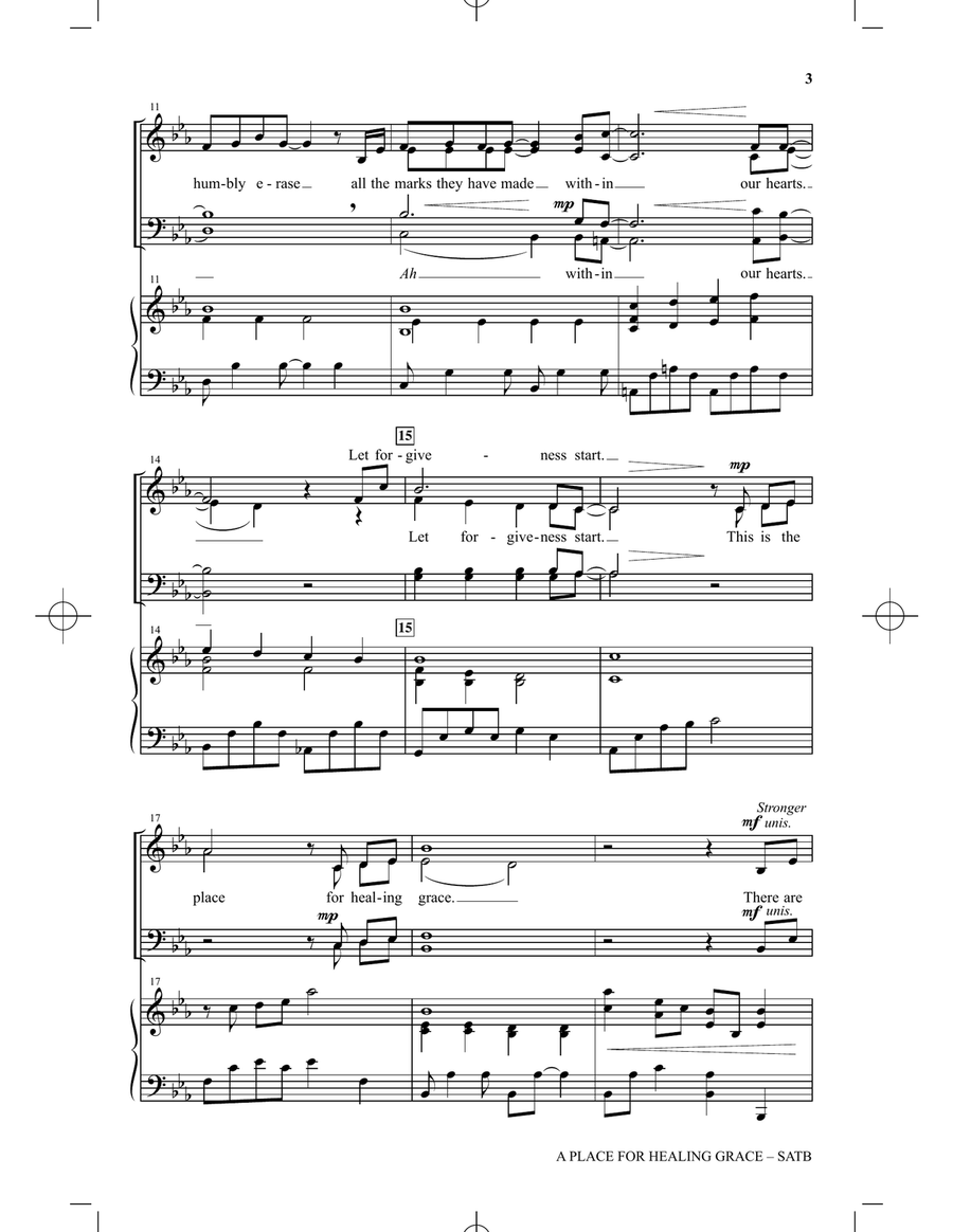 A Place For Healing Grace 4-Part scores gallery preview page 2