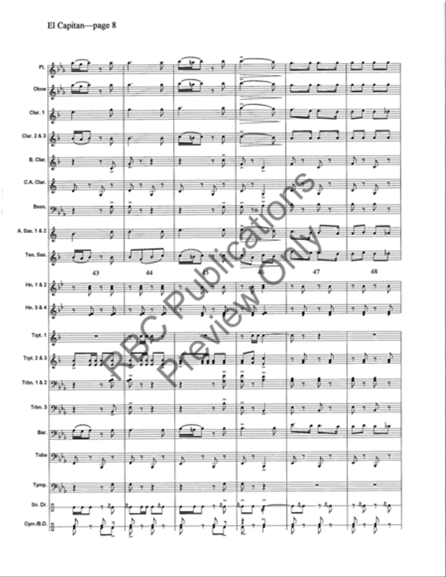 El Capitan Concert Band scores gallery preview page 11