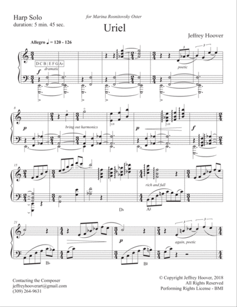 Uriel - for harp or piano Harp scores gallery preview page 5
