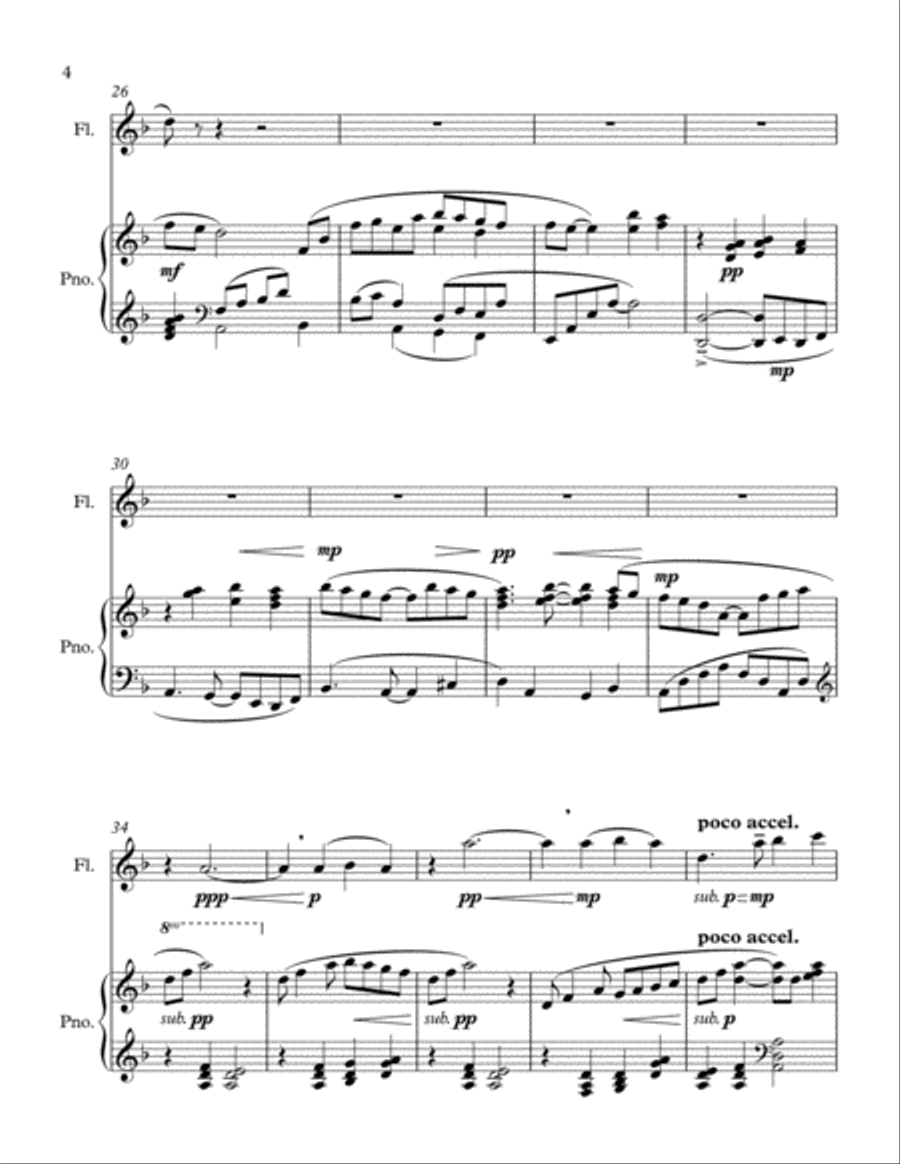 The Morning Sky: Serenade for Flute and Piano Woodwind Ensemble scores gallery preview page 4