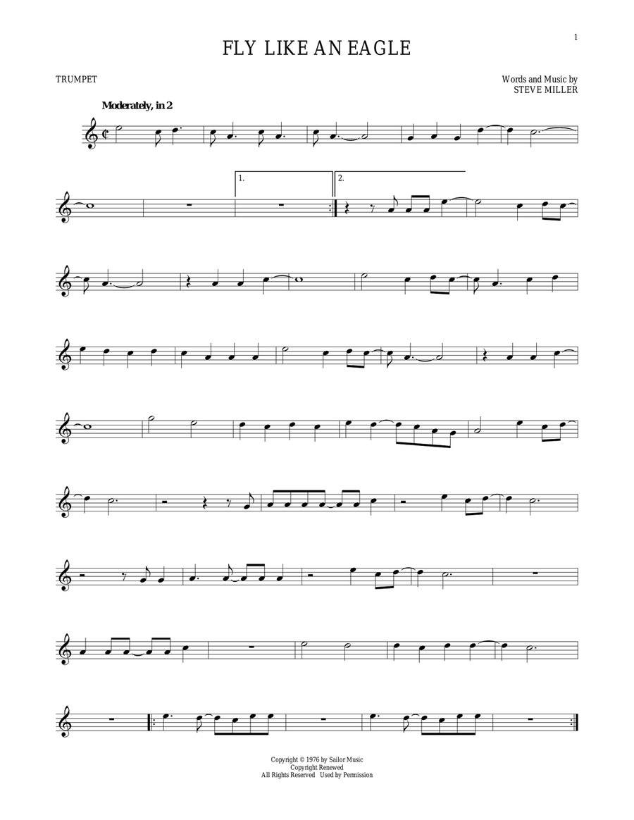 Fly Like An Eagle Trumpet Solo scores gallery preview page 1