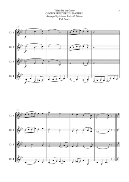 Thine Be the Glory (Maccabeus) - Clarinet Quartet image number null