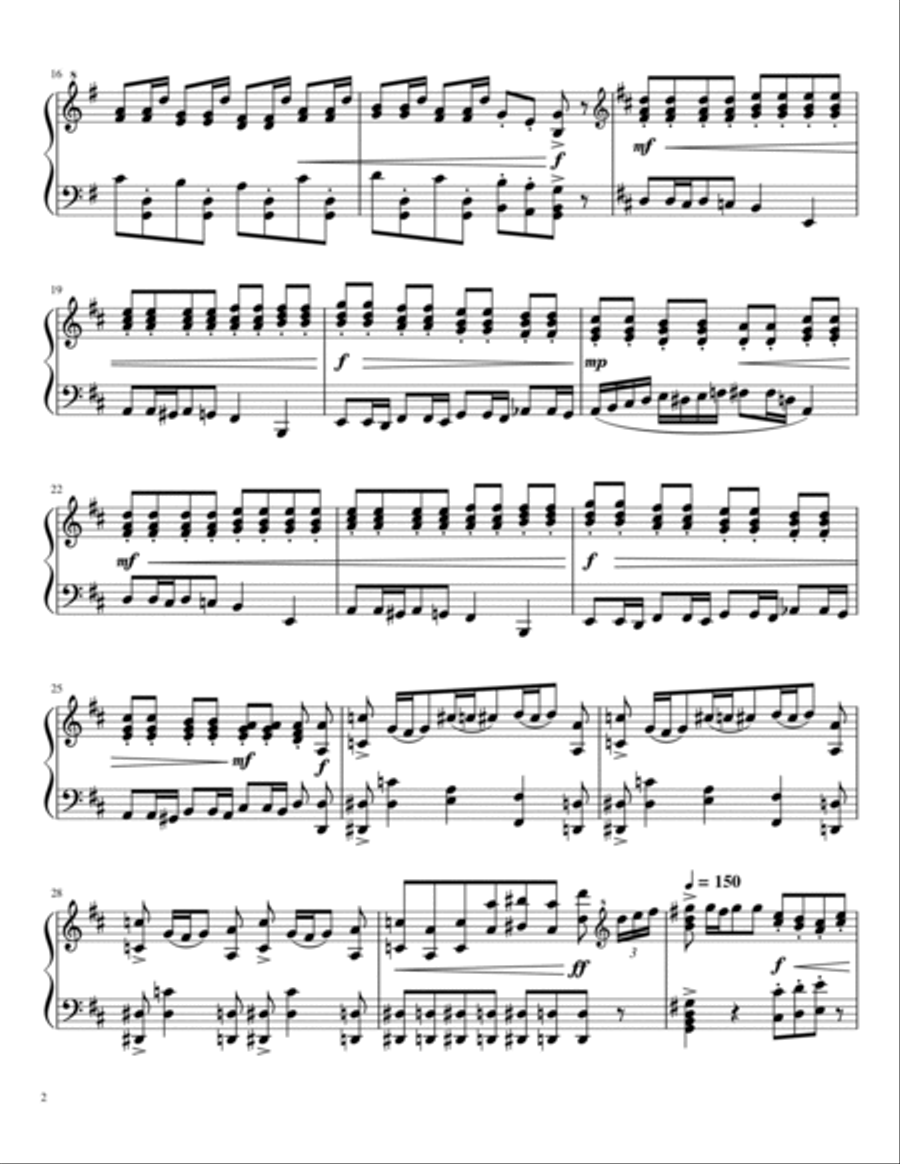 Tchaikovsky - Trepak (Russian Dance) - From The Nutracker Ballet Suite, Op. 71 - For Piano Solo Piano Solo scores gallery preview page 2