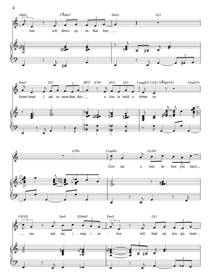 A Kiss To Build A Dream On Piano, Vocal scores gallery preview page 2