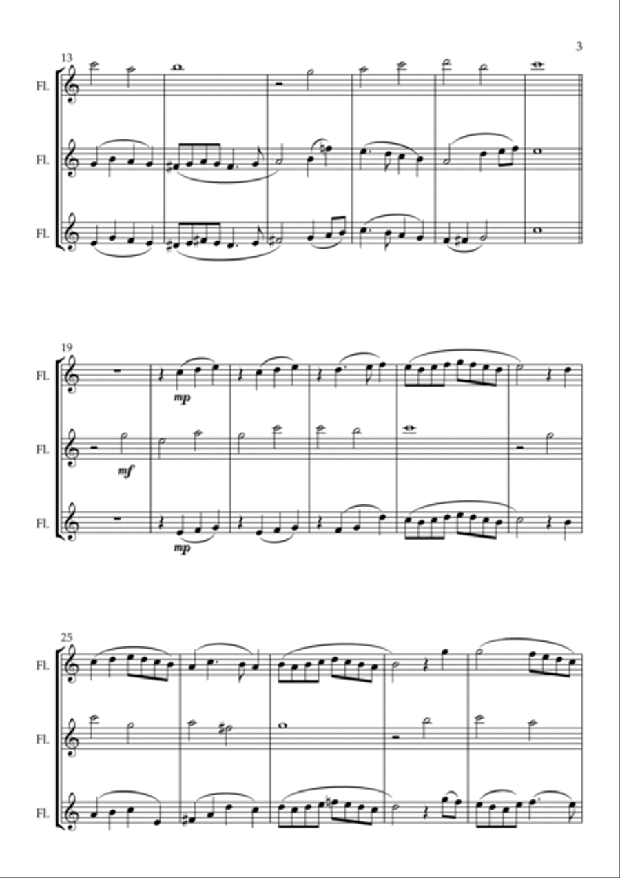 St Anne, (O God, Our Help In Ages Past), for Flute Trio Flute Trio scores gallery preview page 3