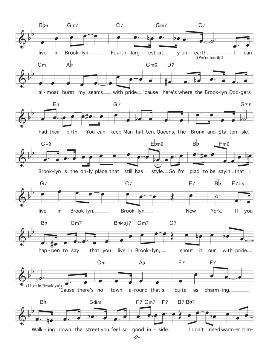 Brooklyn Brooklyn Piano, Vocal scores gallery preview page 2