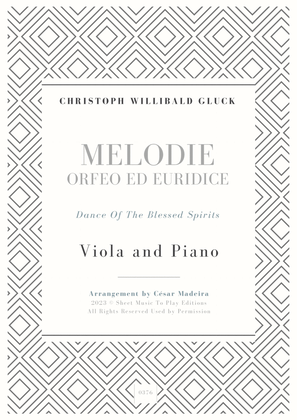 Melodie from Orfeo ed Euridice - Viola and Piano (Full Score)