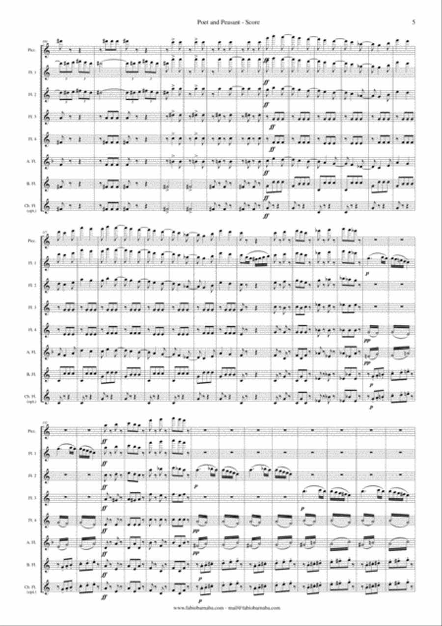 Poet and Peasant - Overture for Flute Choir Flute Choir scores gallery preview page 6