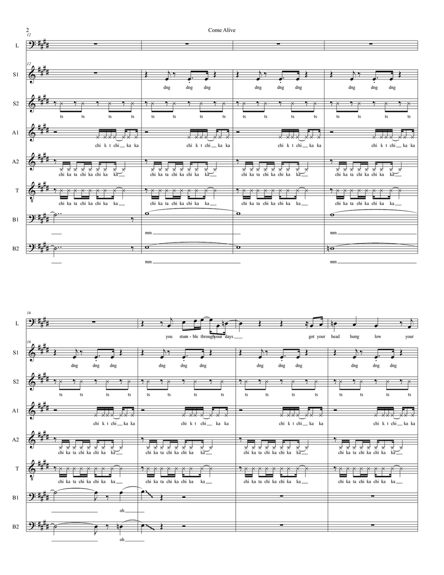 Come Alive 4-Part scores gallery preview page 2