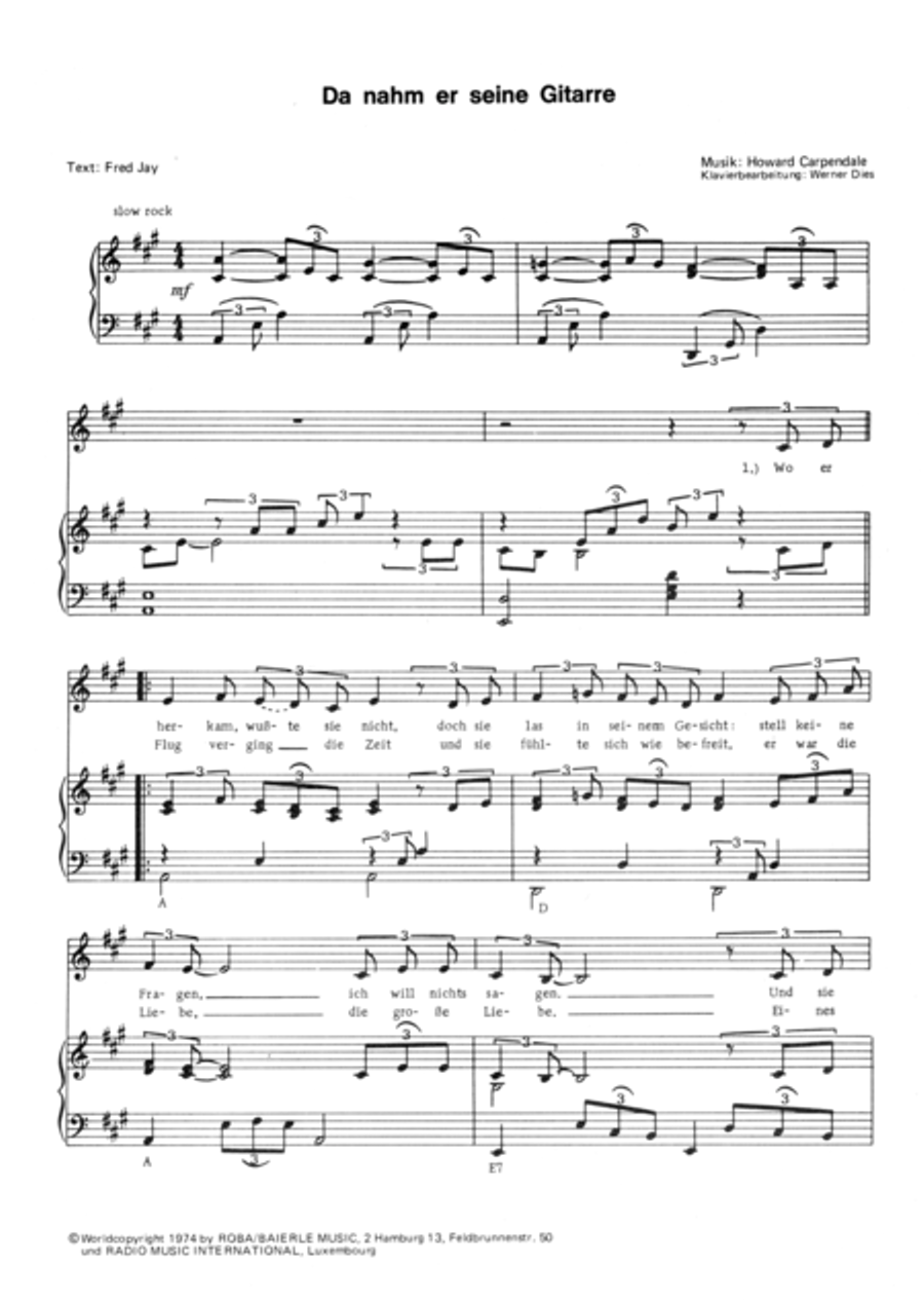Da nahm er seine Gitarre Electric Guitar scores gallery preview page 3