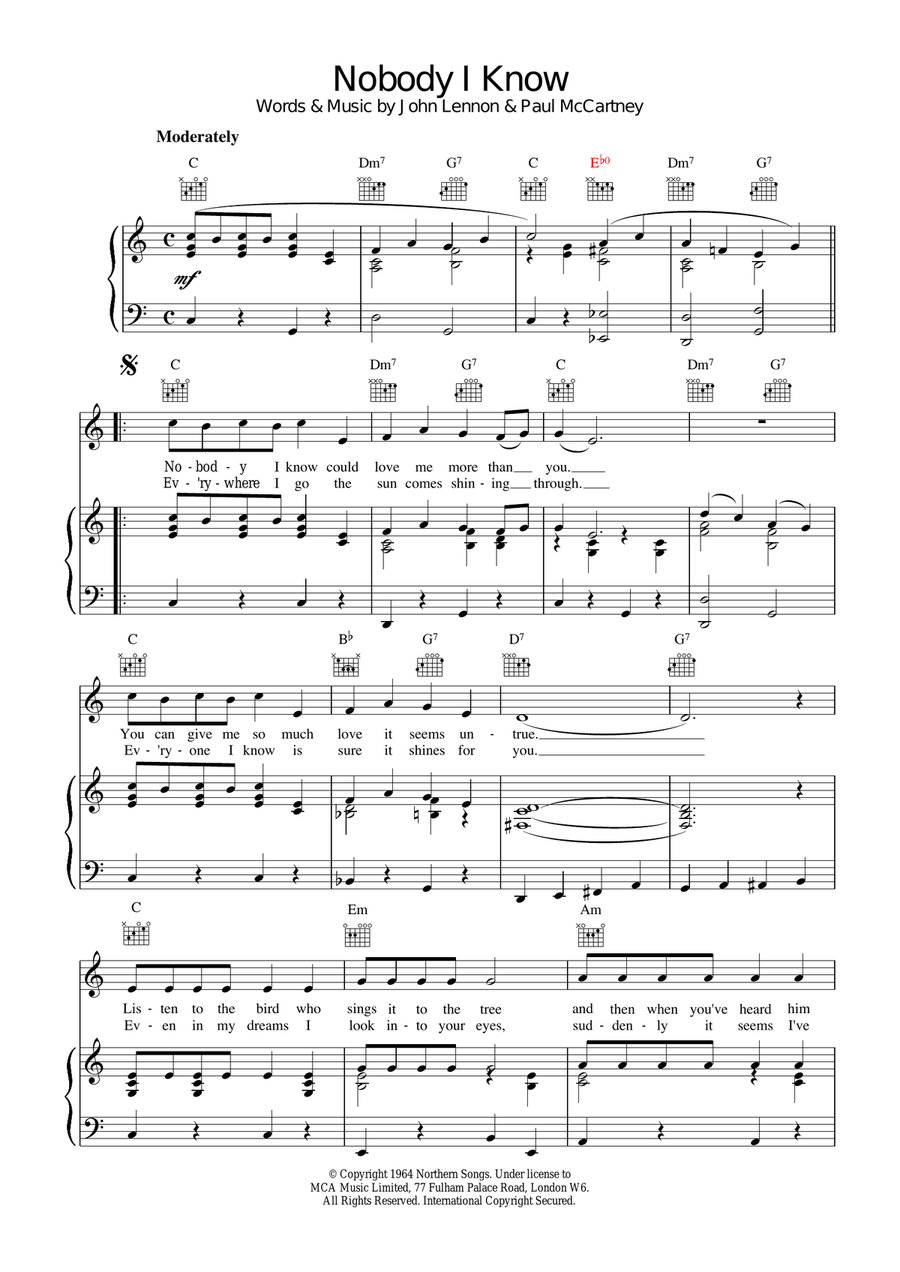 Nobody I Know Nobody I Know Acoustic Guitar scores gallery preview page 1