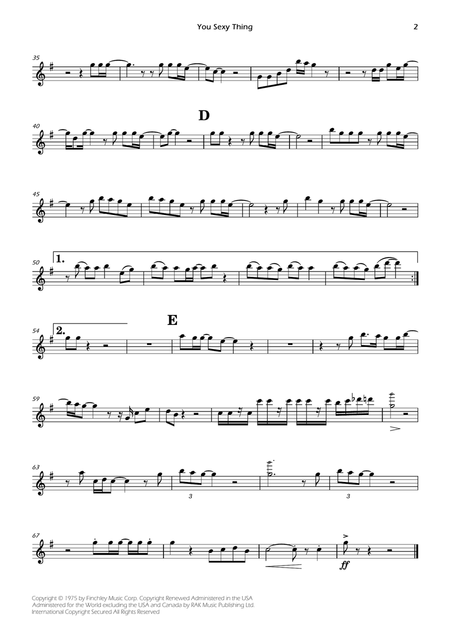 You Sexy Thing Brass Quintet scores gallery preview page 2