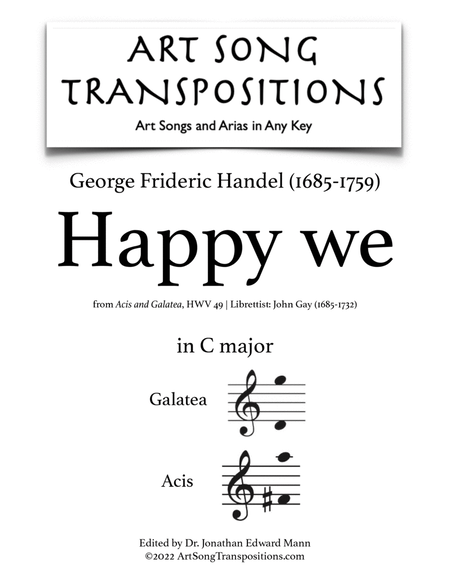 HANDEL: Happy we (transposed to C major)