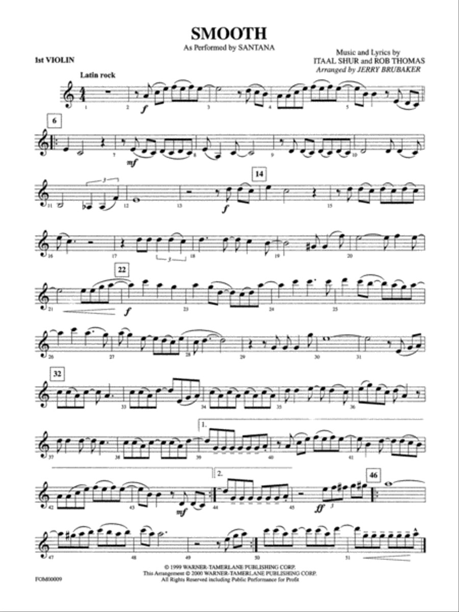Smooth: 1st Violin Full Orchestra scores gallery preview page 1