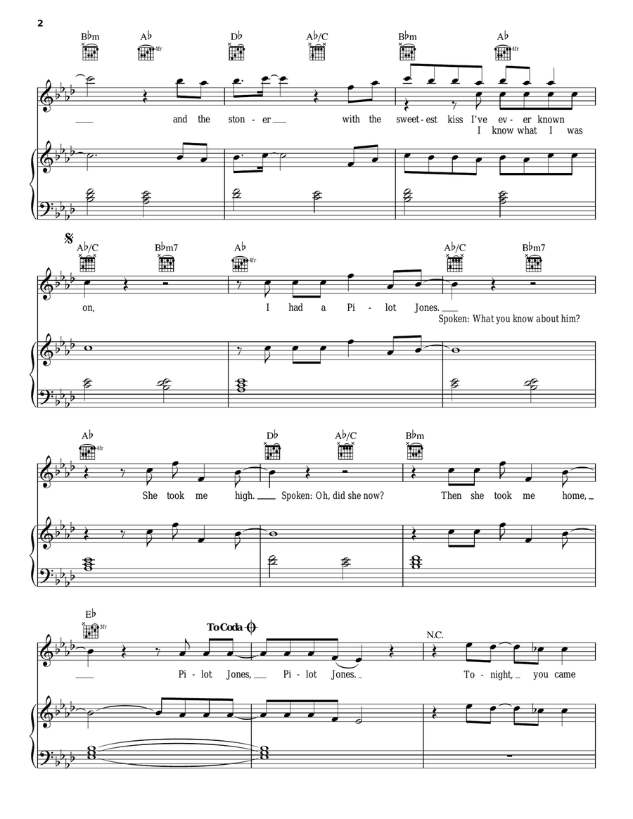 Pilot Jones Piano, Vocal, Guitar scores gallery preview page 2