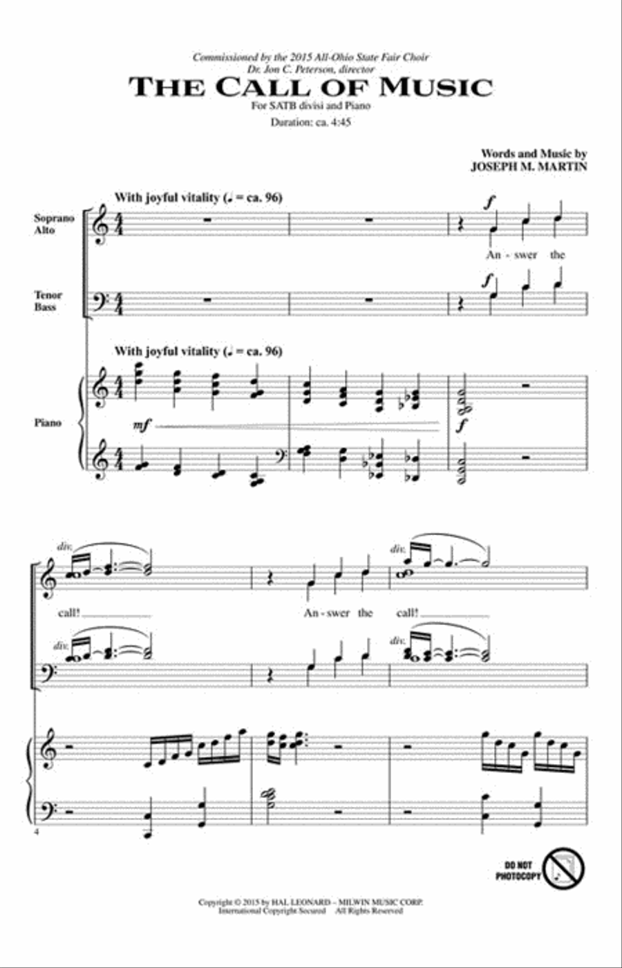 The Call of Music Divisi scores gallery preview page 2