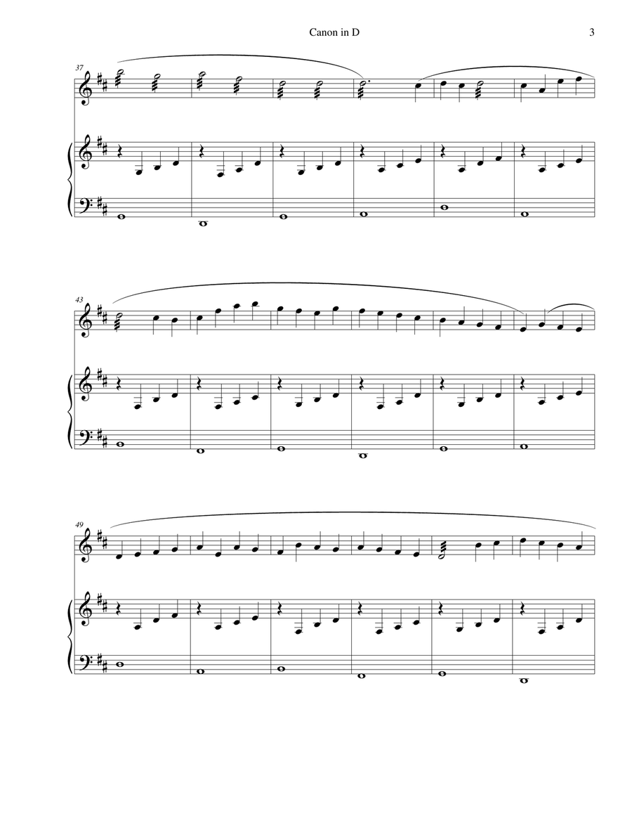 Pachelbel's Canon in D - for xylophone (or marimba) and piano Piano scores gallery preview page 3