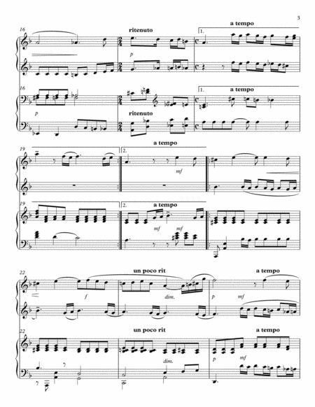 Rachmaninoff - Vocalise, Piano Duet - arranged for the Intermediate Pianist