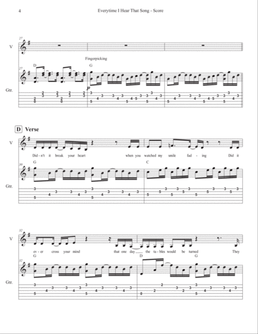Every Time I Hear That Song Guitar scores gallery preview page 4