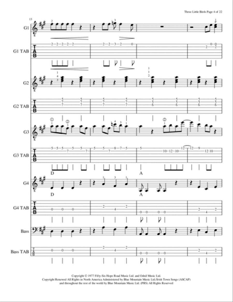 Three Little Birds Small Ensemble scores gallery preview page 5