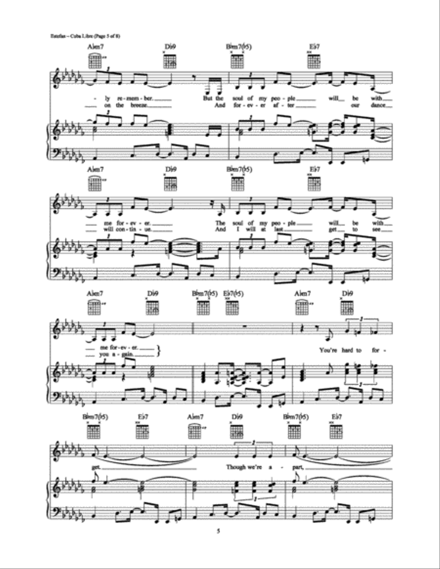 Cuba Libre Piano, Vocal, Guitar scores gallery preview page 5