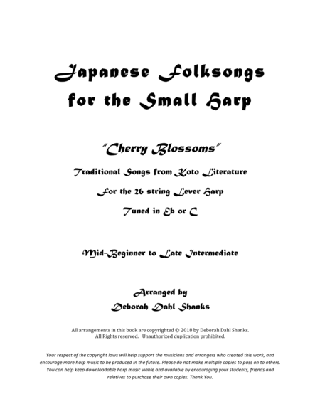 Japanese Folksongs for the Small Harp