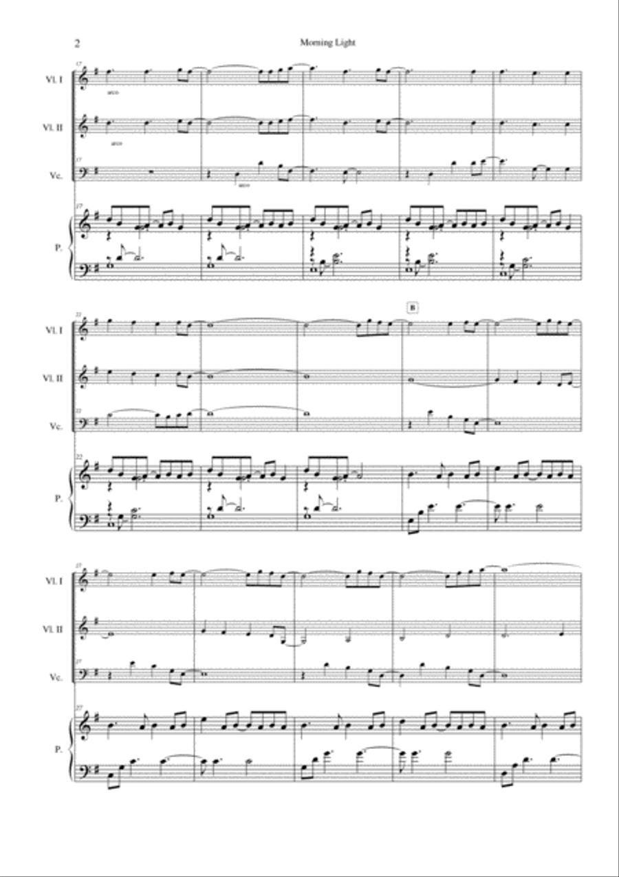 Morning Light Piano Trio scores gallery preview page 2