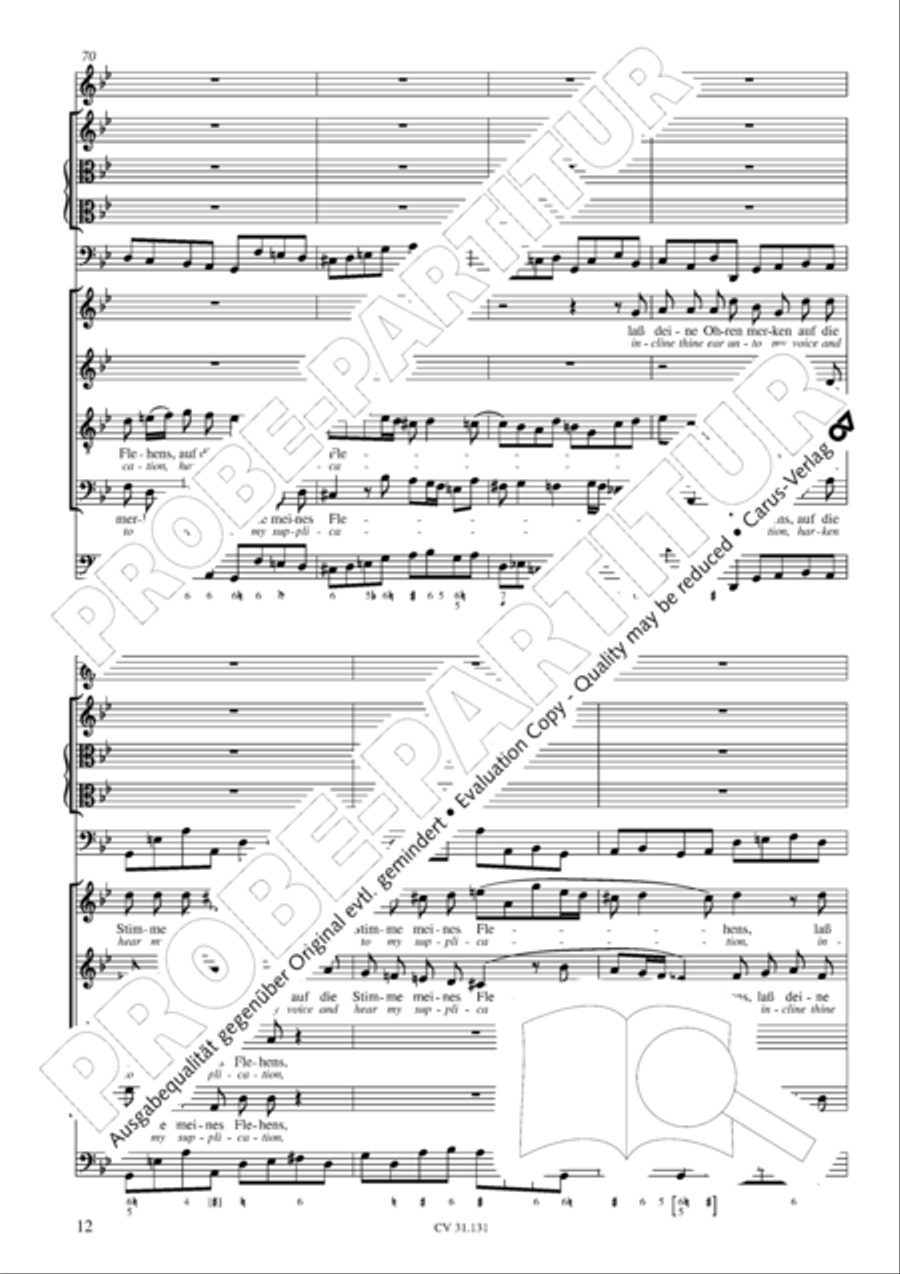 Form the deep, Lord, cried I, Lord, to Thee (Aus der Tiefe rufe ich, Herr, zu dir) 4-Part scores gallery preview page 13